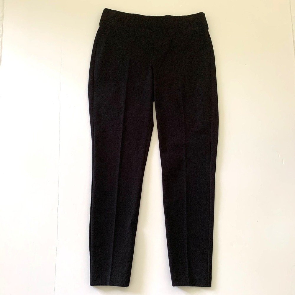NWOT Talbots Skinny Ankle Slim Black Ponte Stretch Pants Cotton sz 2‎